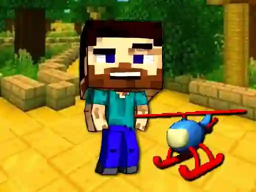 Mineblock Helicopter Adventure — безплатна онлайн игра