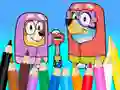 Coloring Book: Bluey Flossing Grannies — безплатна онлайн игра