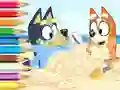 Coloring Book: Bluey On The Beach — безплатна онлайн игра
