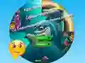 Round Jigsaw Puzzle Collect Pictures of Funny Ocean Inhabitants — безплатна онлайн игра