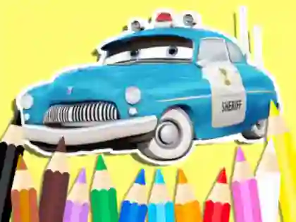 Coloring Book: Cars Sheriff — безплатна онлайн игра