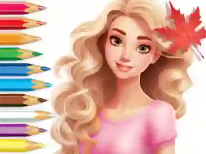 Coloring Book: Barbie Autumn Tale — безплатна онлайн игра