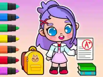 Coloring Book: Avatar School Day — безплатна онлайн игра