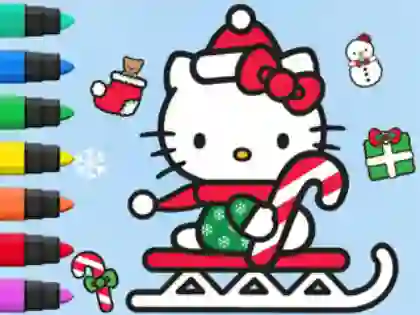 Coloring Book: Hello Kitty Christmas — безплатна онлайн игра
