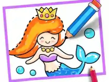 Toddler Drawing: Mermaid — безплатна онлайн игра
