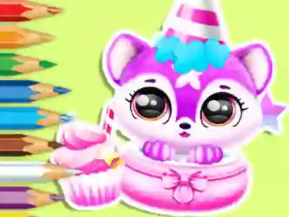 Coloring Book: Baby Fluff's Birthday — безплатна онлайн игра