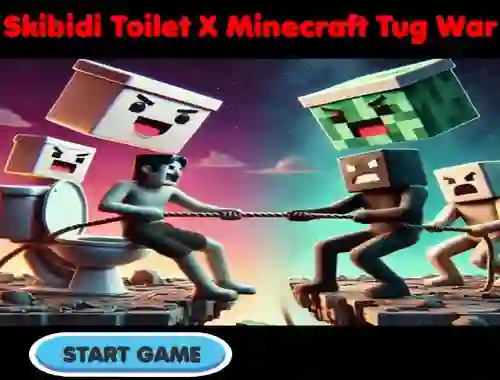 Skibidi Toilet X Minecraft Tug War — безплатна онлайн игра