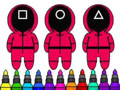 Coloring Book: Squid Game Mask — безплатна онлайн игра
