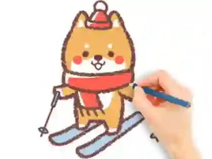 Coloring Book: Skiing Puppy — безплатна онлайн игра