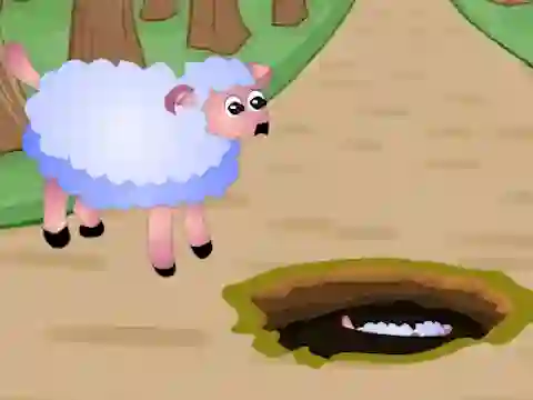 Help Fallen Down Sheep Baby — безплатна онлайн игра