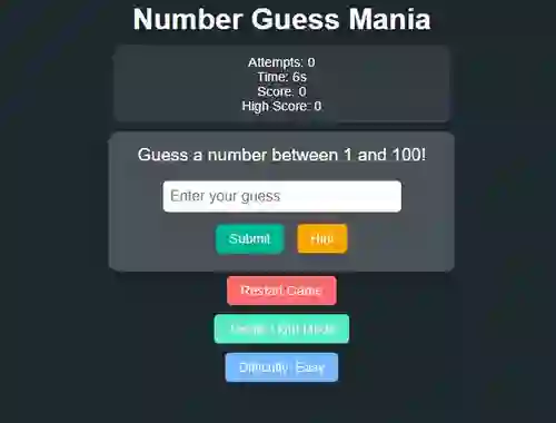 Number Guess Mania — безплатна онлайн игра