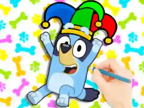 Coloring Book: Clown Bluey — безплатна онлайн игра