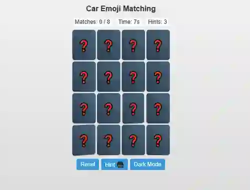Car Emoji Matching — безплатна онлайн игра