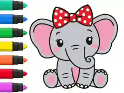 Coloring Book: Elephant — безплатна онлайн игра
