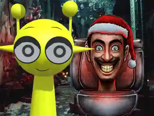 Sprunki in Backrooms Christmas Skibidi — безплатна онлайн игра