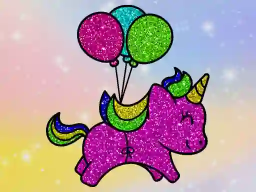 Coloring Book Glittered Unicorns — безплатна онлайн игра