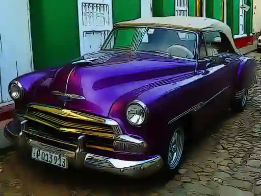 Cuban Vintage Cars Jigsaw — безплатна онлайн игра