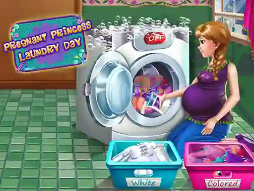 Pregnant Princess Laundry Day — безплатна онлайн игра