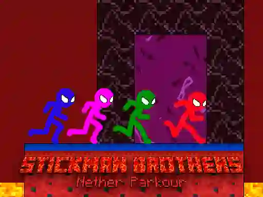 Stickman Brothers Nether Parkour — безплатна онлайн игра