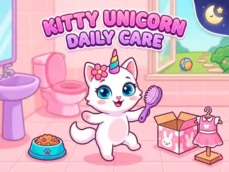 Kitty Unicorn Daily Care — безплатна онлайн игра