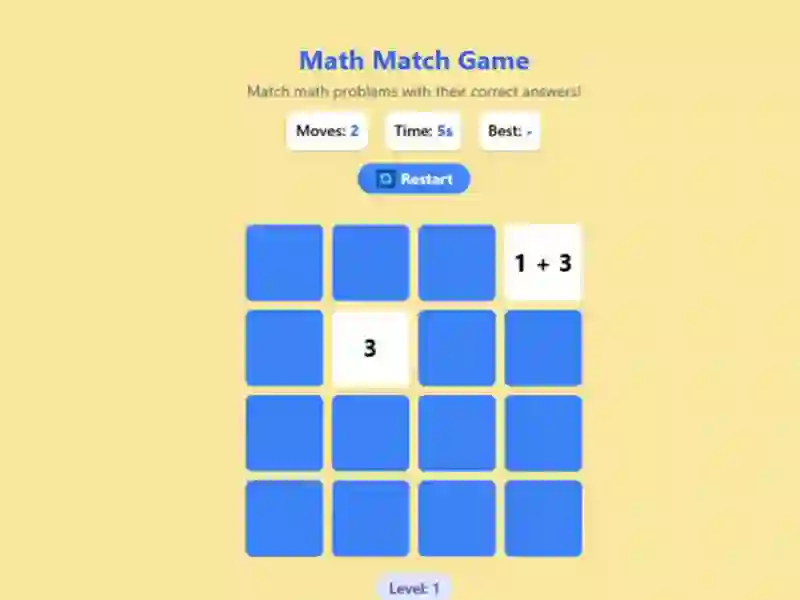 Math Match Game — безплатна онлайн игра