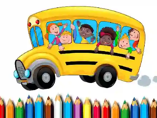 School Bus Coloring Book — безплатна онлайн игра