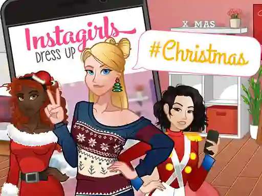InstaGirls Christmas Dress Up — безплатна онлайн игра