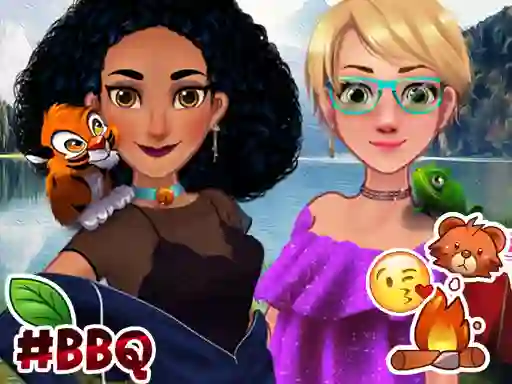 Jasmine & Rapunzel on Camping — безплатна онлайн игра