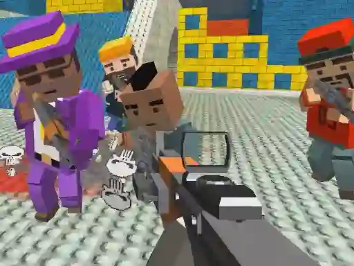 GunGame shooting warfare: blocky gangster — безплатна онлайн игра
