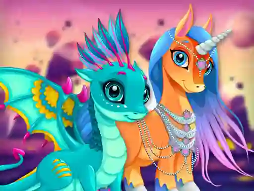 Cute Unicorns And Dragons Puzzle — безплатна онлайн игра