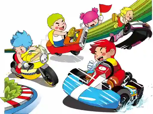 Cartoon Kart Puzzle — безплатна онлайн игра