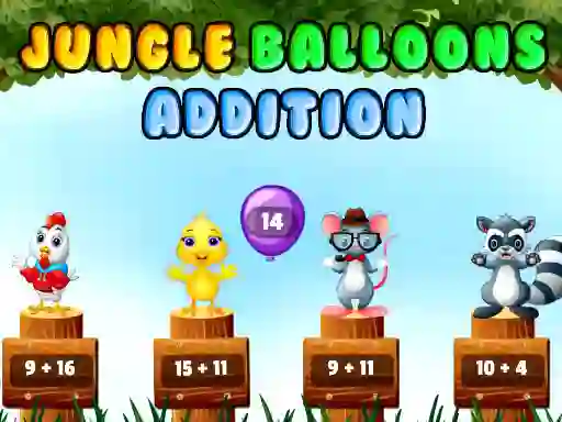 Jungle Balloons Addition — безплатна онлайн игра