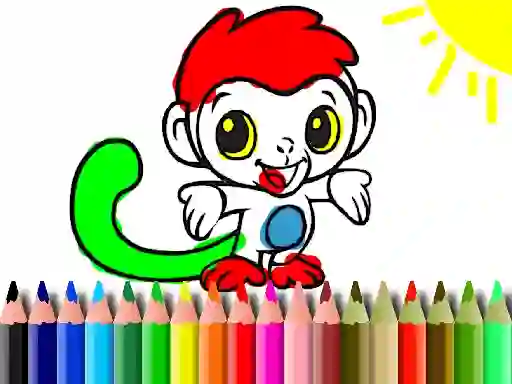 Back To School: Monkey Coloring — безплатна онлайн игра