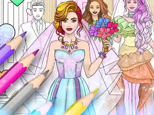 Wedding Coloring Dress Up — безплатна онлайн игра