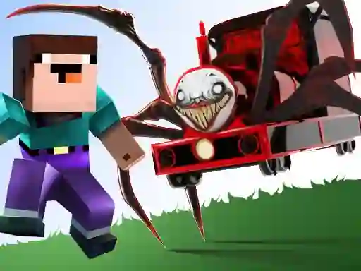 Noob vs Spider Train — безплатна онлайн игра