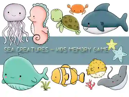 Kids Memory Sea Creatures — безплатна онлайн игра