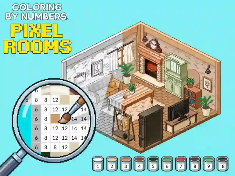Coloring by Numbers Pixel Rooms — безплатна онлайн игра