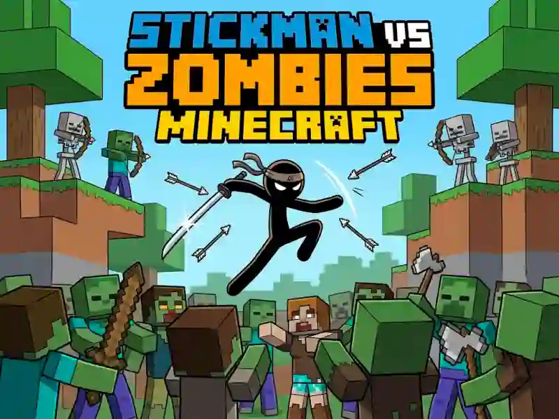 Stickman vs Zombies Minecraft — безплатна онлайн игра