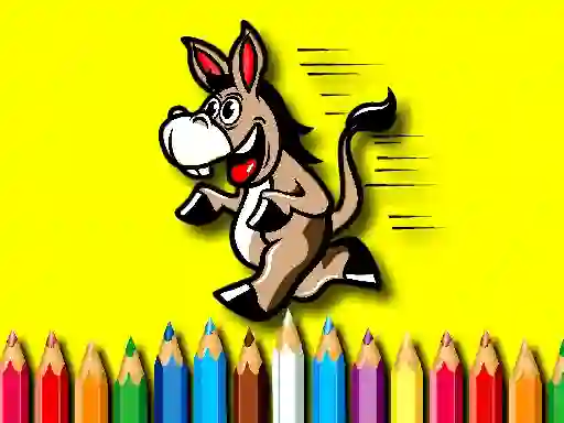 Back To School Coloring Book Donkey — безплатна онлайн игра