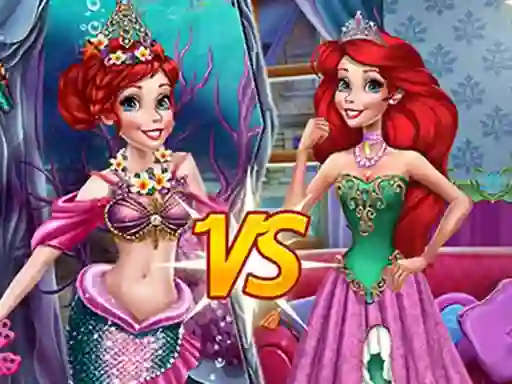 Mermaid vs Princess — безплатна онлайн игра