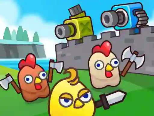 Merge Cannon: Chicken Defense — безплатна онлайн игра