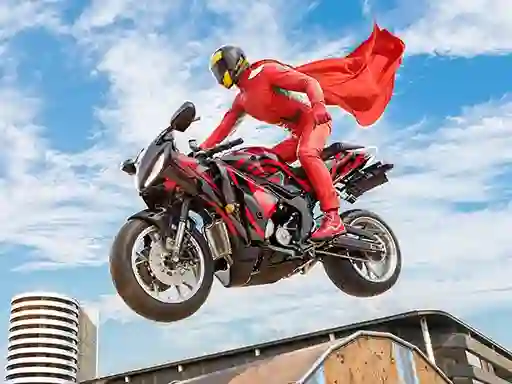 Real Motorbike Super Hero Stunt 3D — безплатна онлайн игра