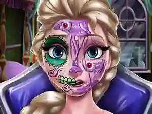 Elsa Scary Halloween Makeup — безплатна онлайн игра