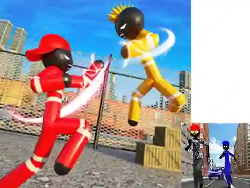 Stickman Police vs Gangsters Street Fight — безплатна онлайн игра