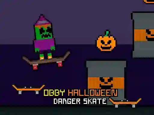 Obby Halloween Danger Skate — безплатна онлайн игра