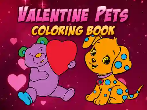 Valentine Pets Coloring Book — безплатна онлайн игра
