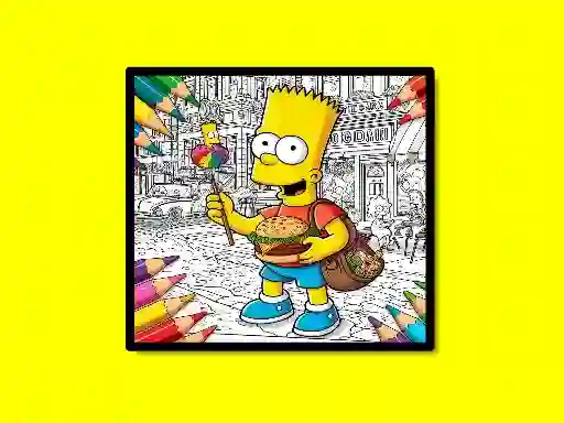 Back To School Simpsons Coloring Book — безплатна онлайн игра