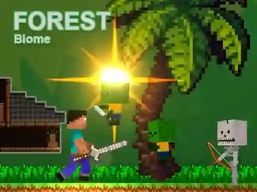 Noob vs Zombies - Forest biome — безплатна онлайн игра