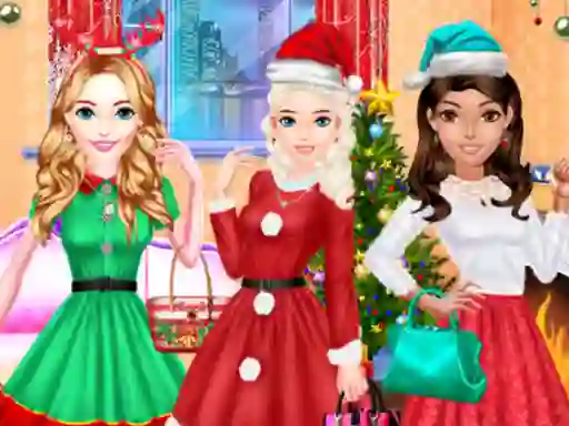 Fashion Girls Christmas Party — безплатна онлайн игра