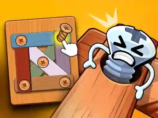 Wood Bolts Nuts Screw Pin Puzzle — безплатна онлайн игра